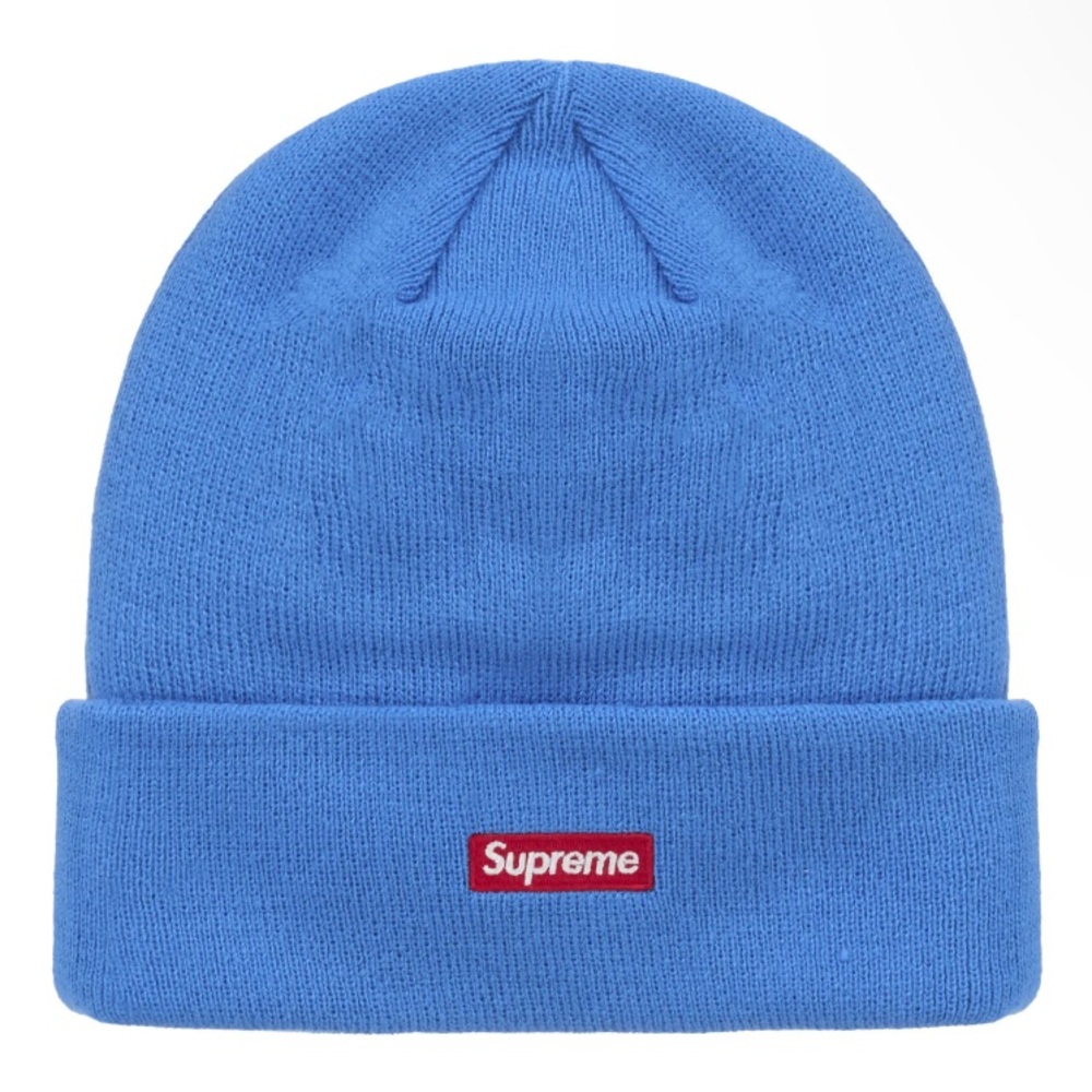 NWT FW24 SUPREME x NEW ERA “S” LOGO BOGO DARK ROYAL WHITE BEANIE KNIT HAT RARE - Picture 7 of 7
